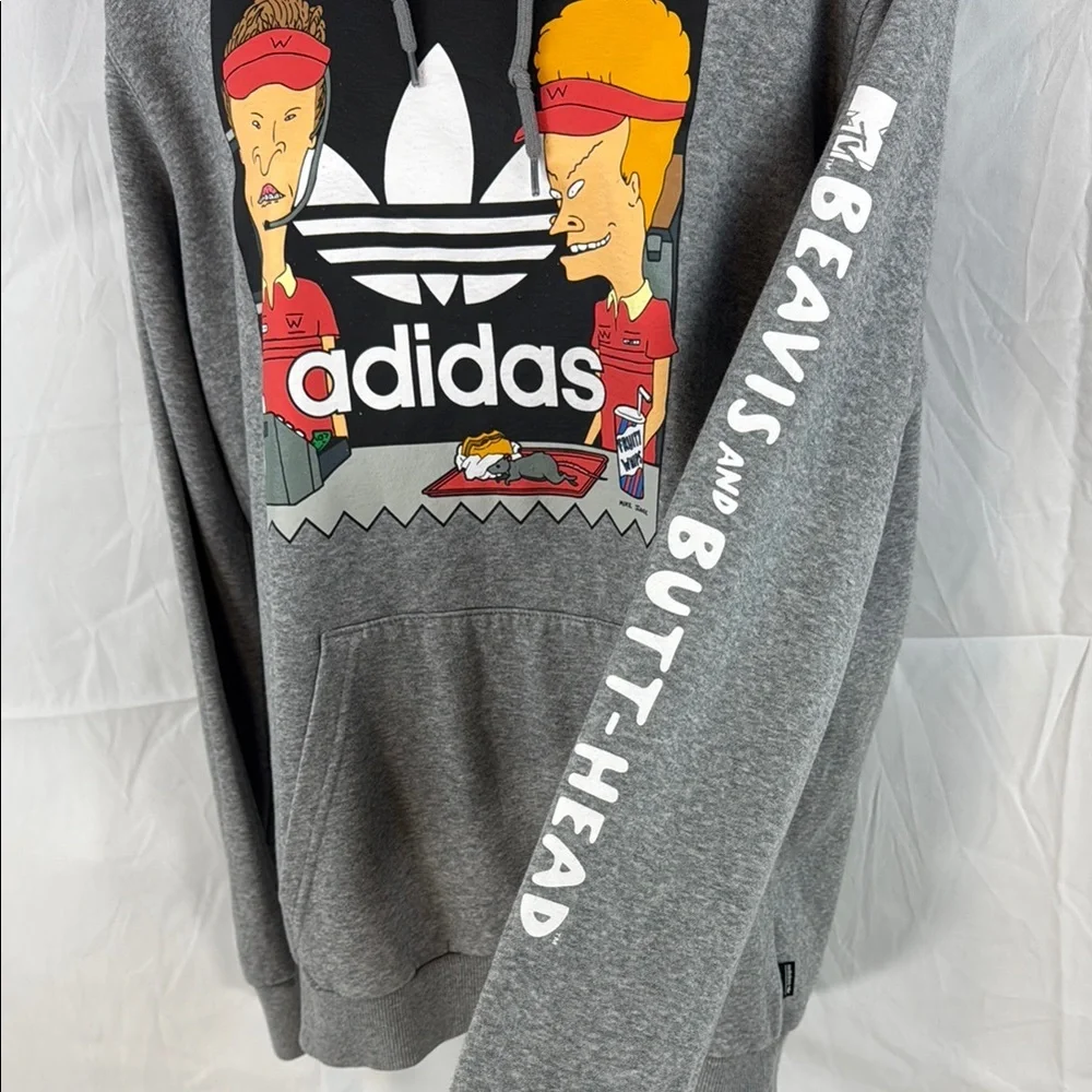 Adidas Beavis & Butthead Gray‎ Unisex Limited Edition Hoodie MTV 2018 Size S